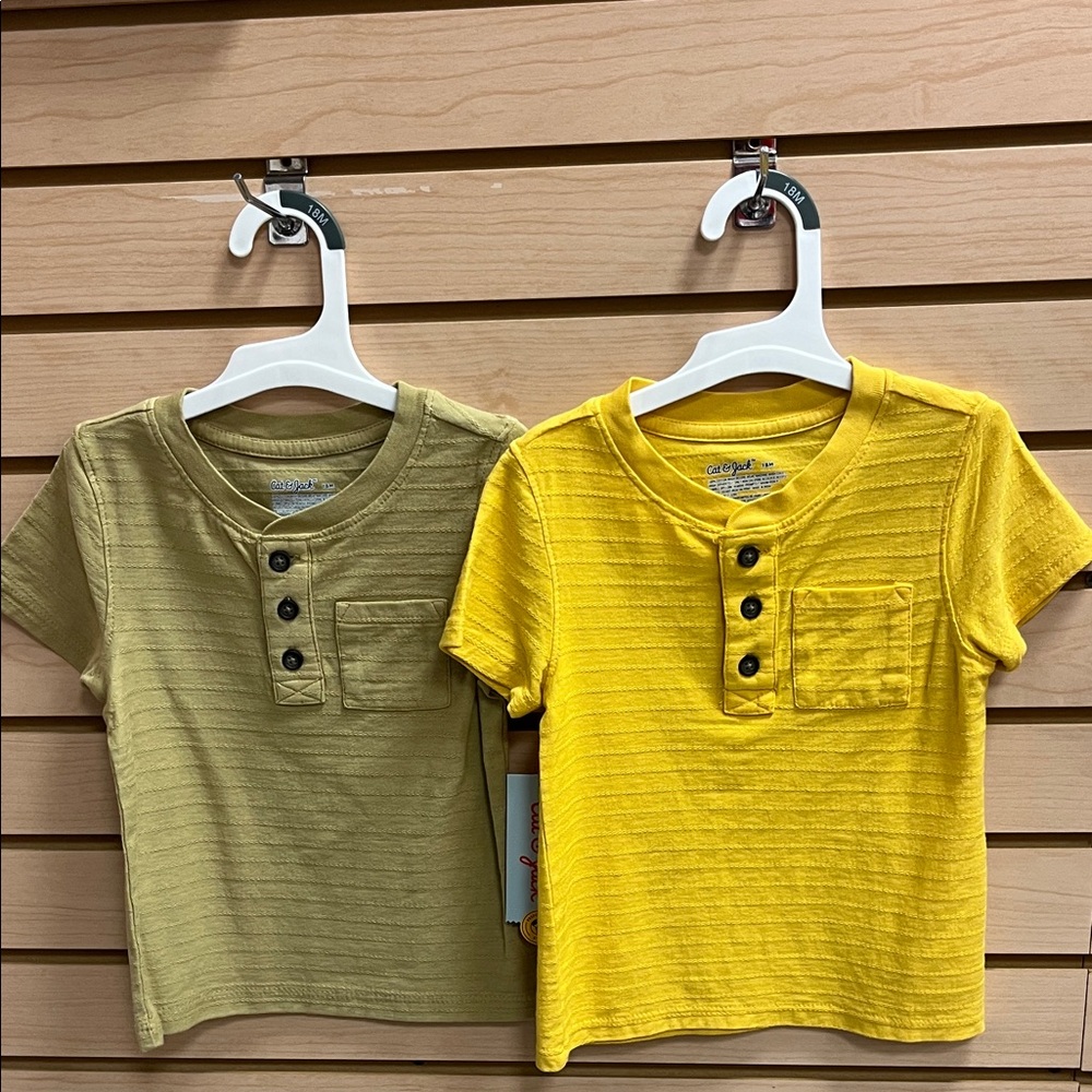 Carter's Short Sleeve Tees - Olive & Mustard